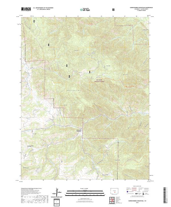 Hardscrabble Mountain, CO — USGS 7.5-minute topo (2022)