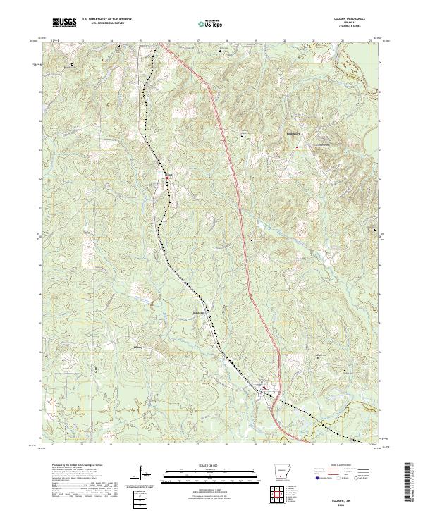 Louann, AR — USGS 7.5-minute topo (2024)