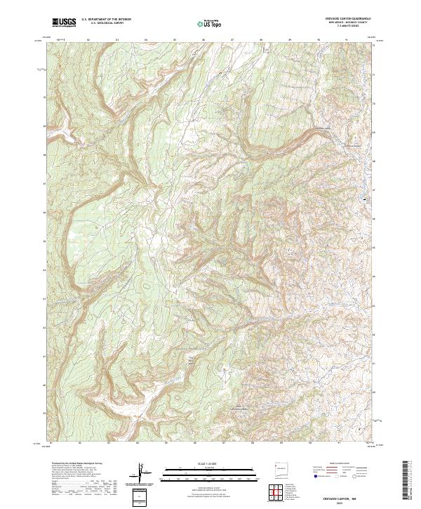 Crevasse Canyon, NM — USGS 7.5-minute topo (2023)