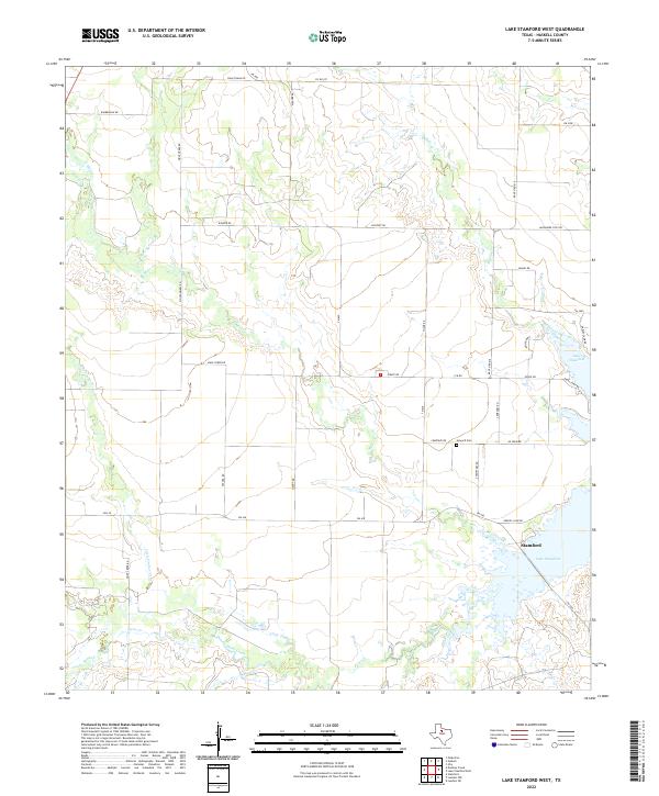 Lake Stamford West, TX — USGS 7.5-minute topo (2022)