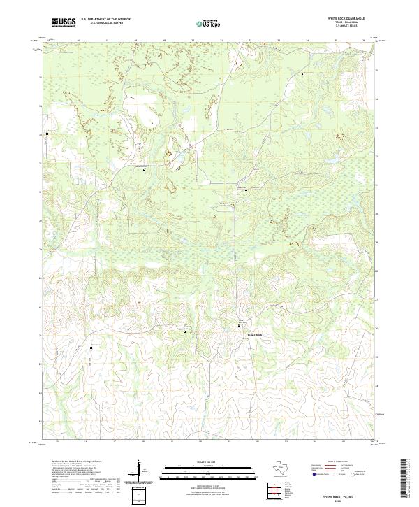 White Rock, TX-OK — USGS 7.5-minute topo (2022)