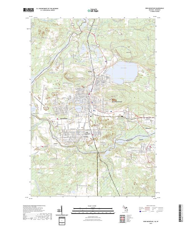 Iron Mountain, MI-WI — USGS 7.5-minute topo (2023)