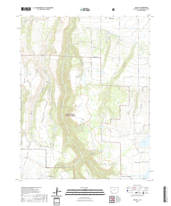 Oak Hill, CO — USGS 7.5-minute topo (2022)