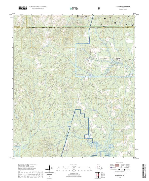 Kurthwood, LA — USGS 7.5-minute topo (2024)