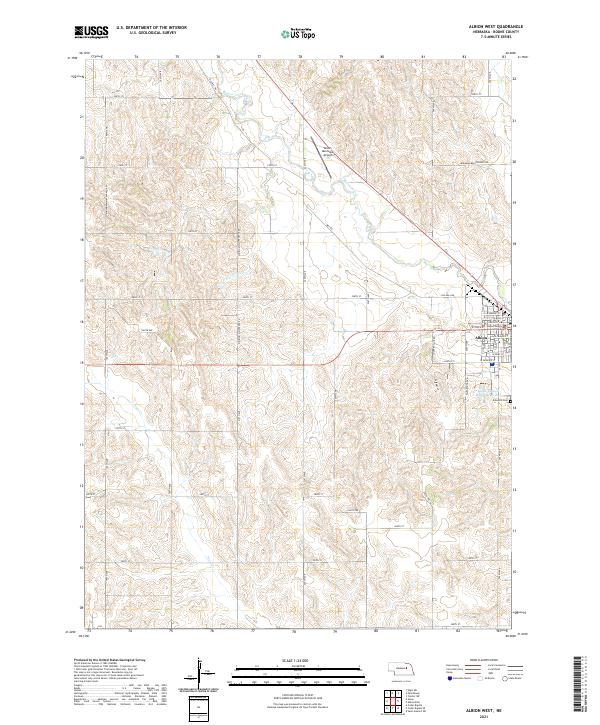 Albion West, NE — USGS 7.5-minute topo (2021)