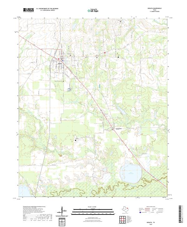 Bogata, TX — USGS 7.5-minute topo (2022)