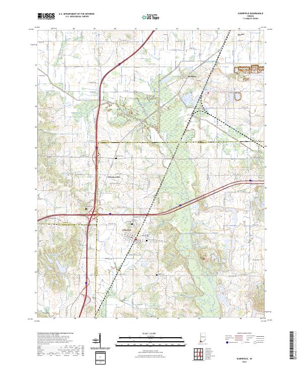 Elberfeld, IN — USGS 7.5-minute topo (2022)