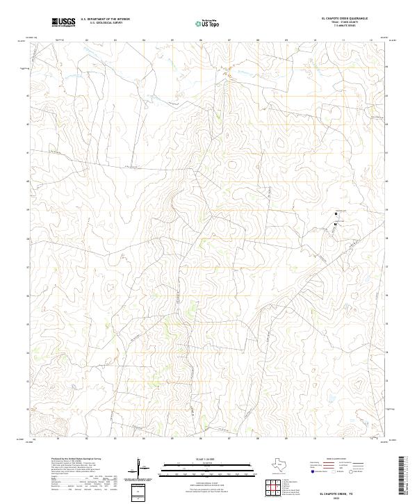 El Chapote Creek, TX — USGS 7.5-minute topo (2022)