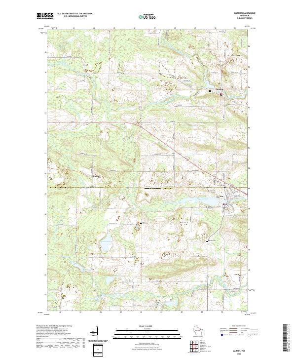 Marion, WI — USGS 7.5-minute topo (2022)