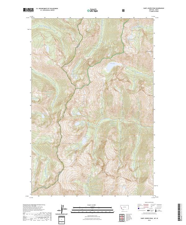 Saint Joseph Peak, MT-ID — USGS 7.5-minute topo (2024)