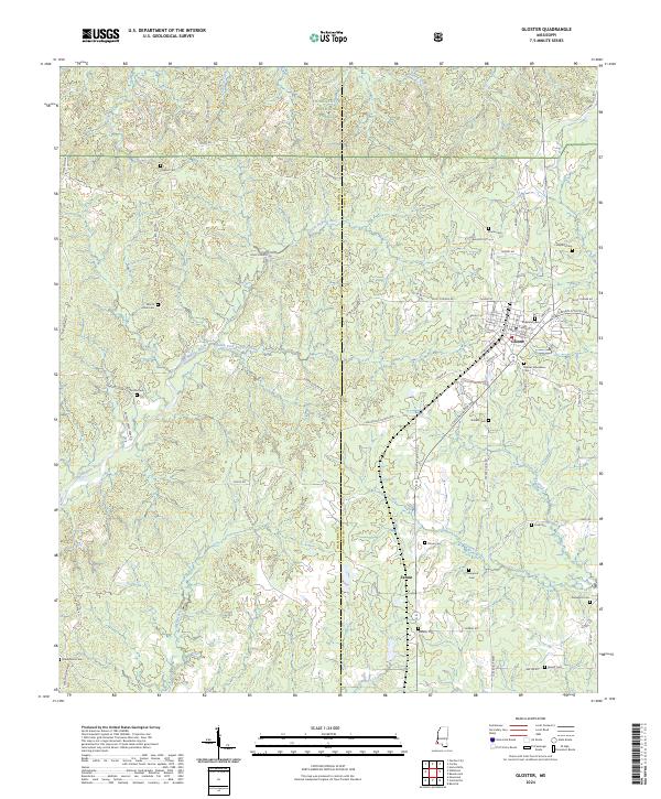 Gloster, MS — USGS 7.5-minute topo (2024)