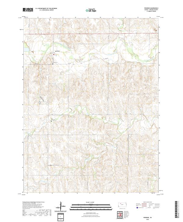 Penokee, KS — USGS 7.5-minute topo (2022)