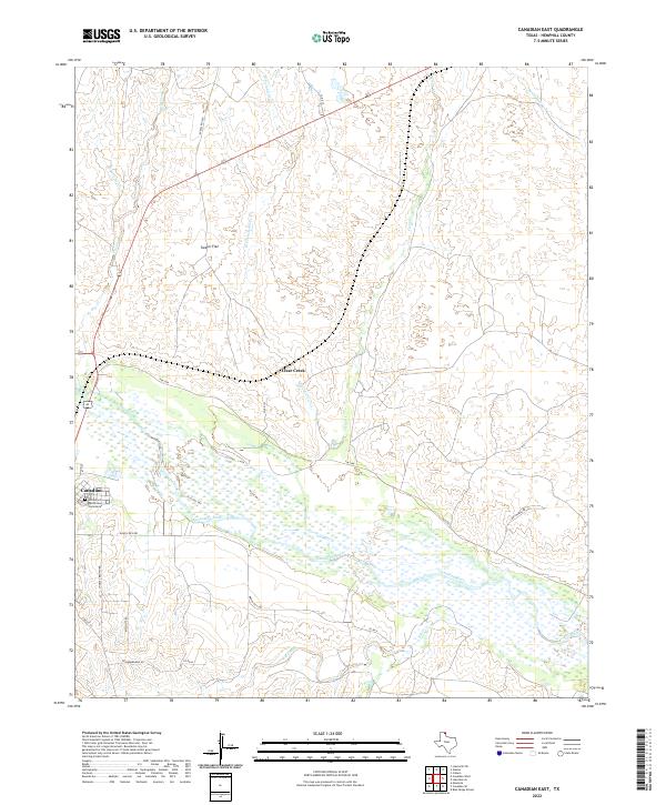 Canadian East, TX — USGS 7.5-minute topo (2022)