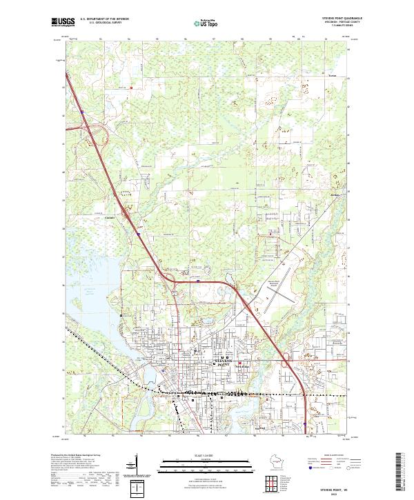 Stevens Point, WI — USGS 7.5-minute topo (2022)