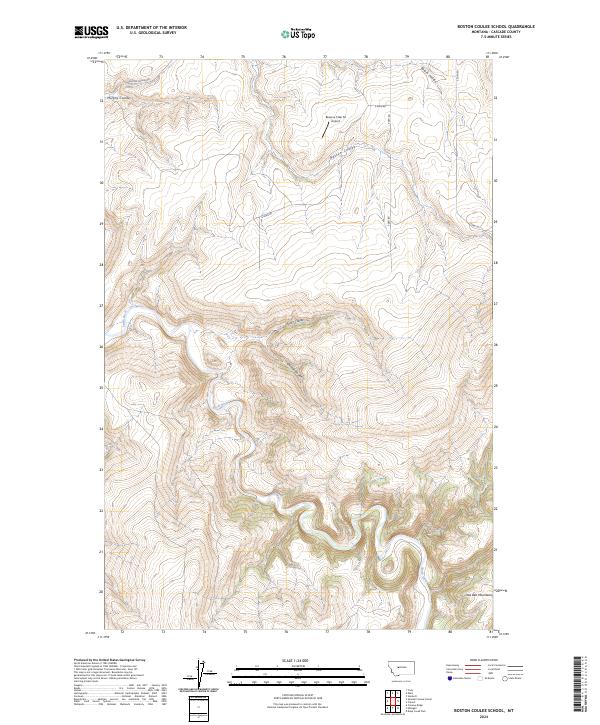 Boston Coulee School, MT — USGS 7.5-minute topo (2024)