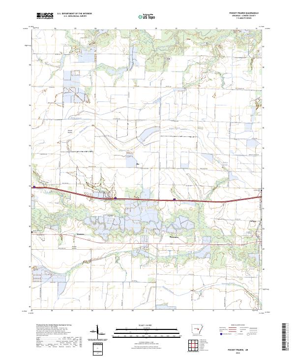 Pocket Prairie, AR — USGS 7.5-minute topo (2024)