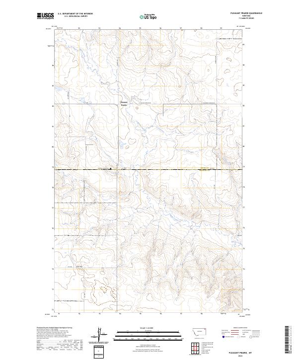Pleasant Prairie, MT — USGS 7.5-minute topo (2024)