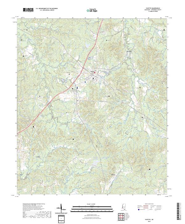 Fayette, MS — USGS 7.5-minute topo (2024)