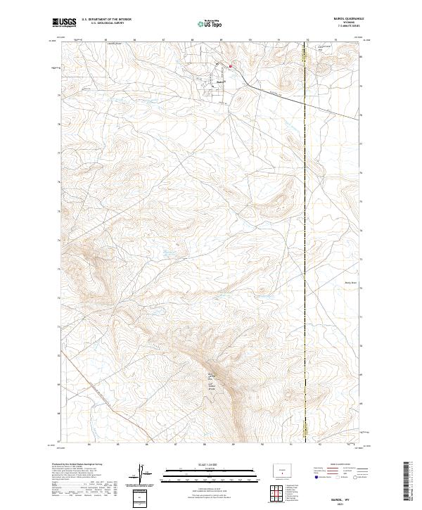Bairoil, WY — USGS 7.5-minute topo (2021)