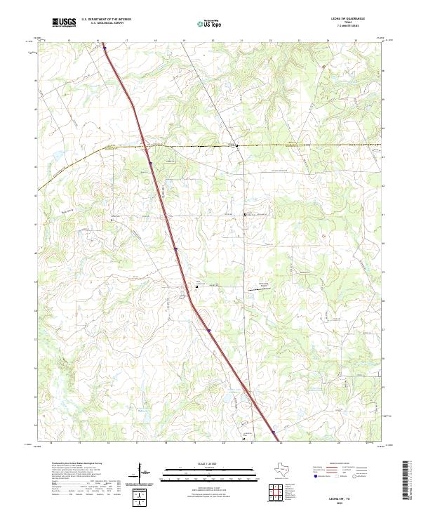 Leona SW, TX — USGS 7.5-minute topo (2022)