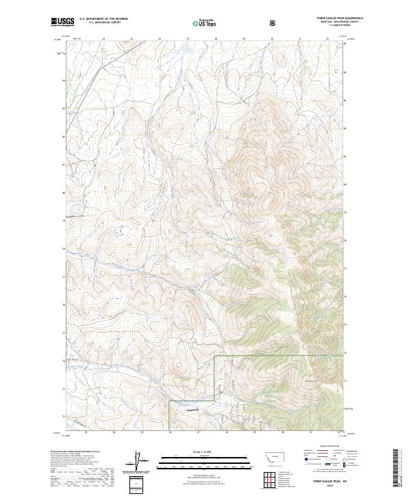 Three Eagles Peak, MT — USGS 7.5-minute topo (2024)