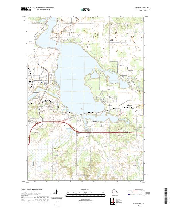 Lake Wissota, WI — USGS 7.5-minute topo (2022)