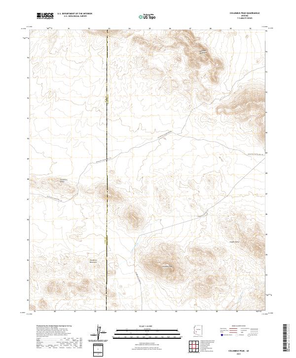 Columbus Peak, AZ — USGS 7.5-minute topo (2021)