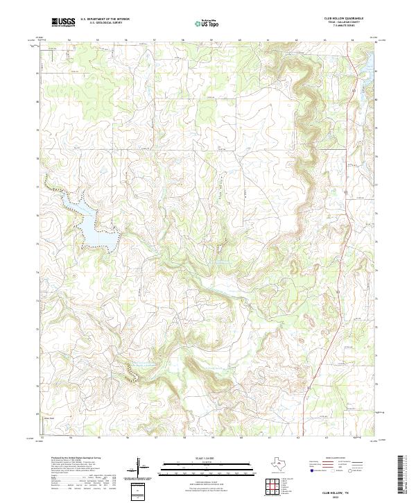 Club Hollow, TX — USGS 7.5-minute topo (2022)