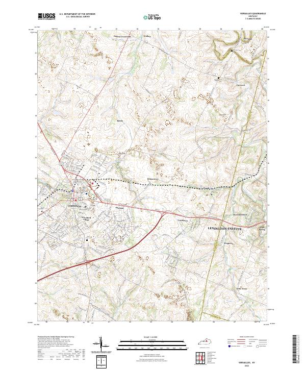 Versailles, KY — USGS 7.5-minute topo (2022)