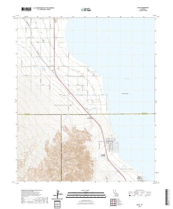 Oasis, CA — USGS 7.5-minute topo (2021)