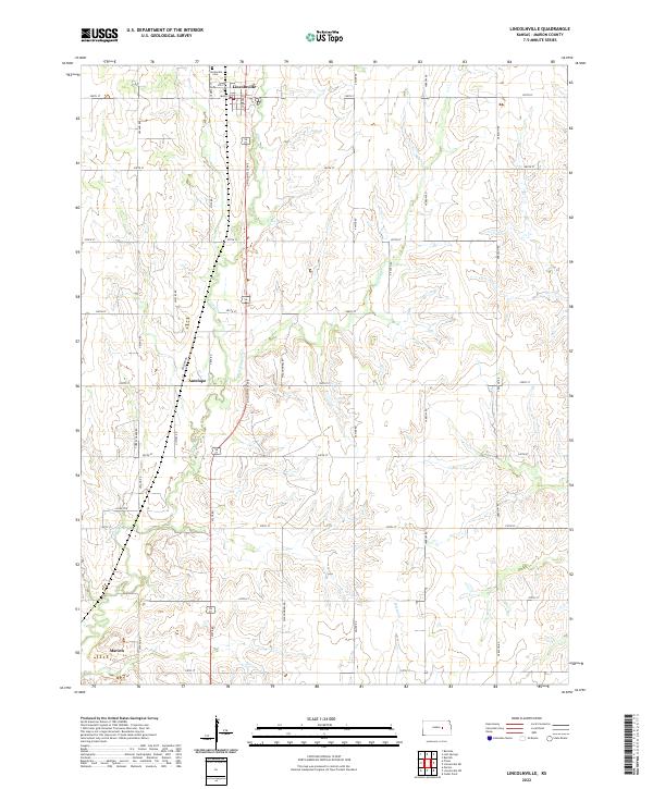 Lincolnville, KS — USGS 7.5-minute topo (2022)