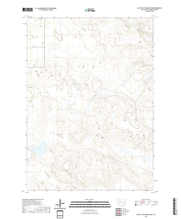 East of Scotchman Lake, SD — USGS 7.5-minute topo (2021)