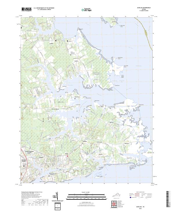 Achilles, VA — USGS 7.5-minute topo (2022)