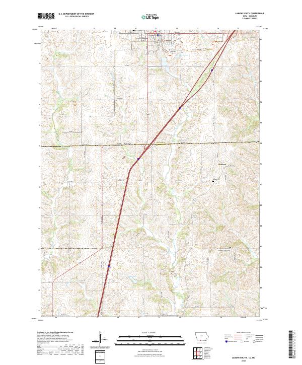Lamoni South, IA-MO — USGS 7.5-minute topo (2022)