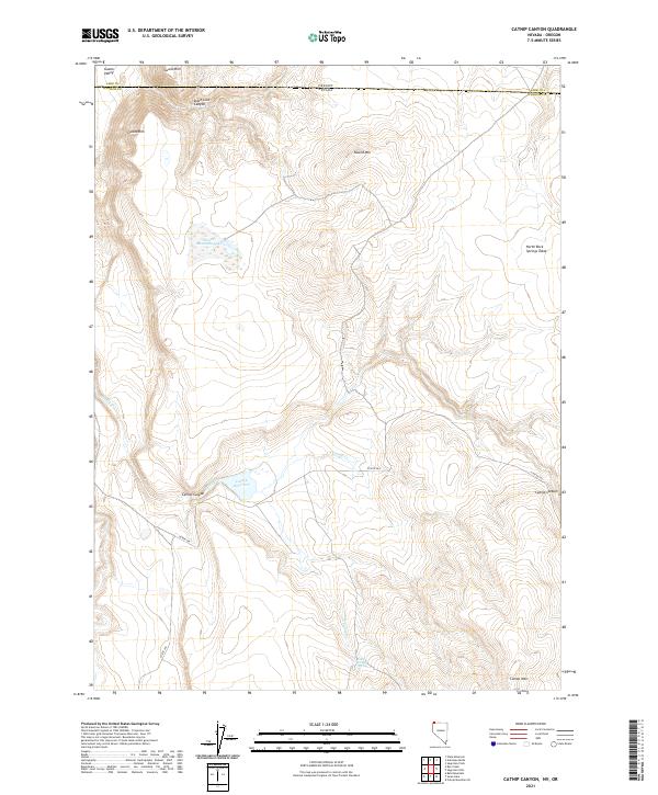 Catnip Canyon, NV-OR — USGS 7.5-minute topo (2021)
