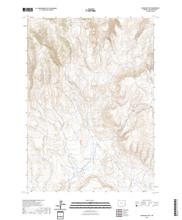 Mahogany Gap, OR — USGS 7.5-minute topo (2023)