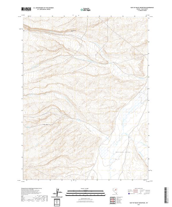 East of Bailey Mountain, NV — USGS 7.5-minute topo (2021)