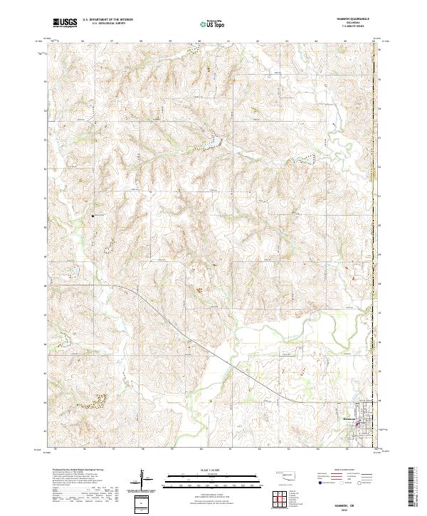 Hammon, OK — USGS 7.5-minute topo (2022)