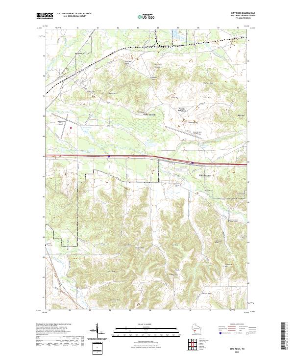 City Rock, WI — USGS 7.5-minute topo (2022)