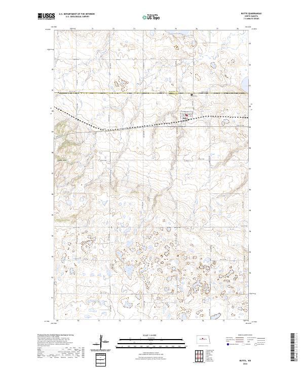 Butte, ND — USGS 7.5-minute topo (2024)