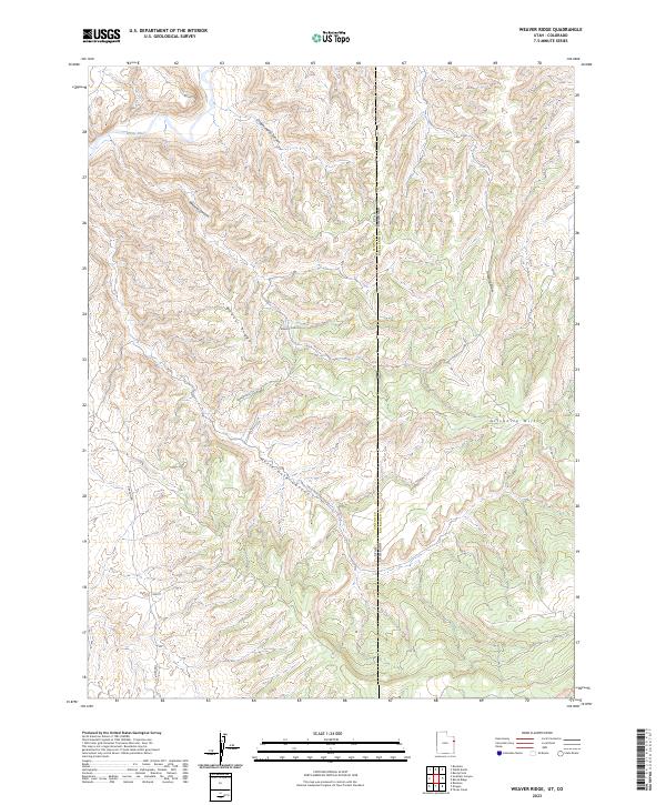 Weaver Ridge, UT-CO — USGS 7.5-minute topo (2023)