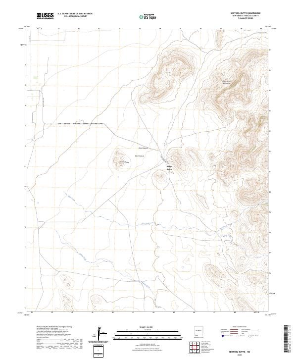 Sentinel Butte, NM — USGS 7.5-minute topo (2023)