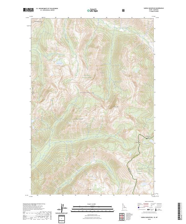 Saddle Mountain, ID-MT — USGS 7.5-minute topo (2024)