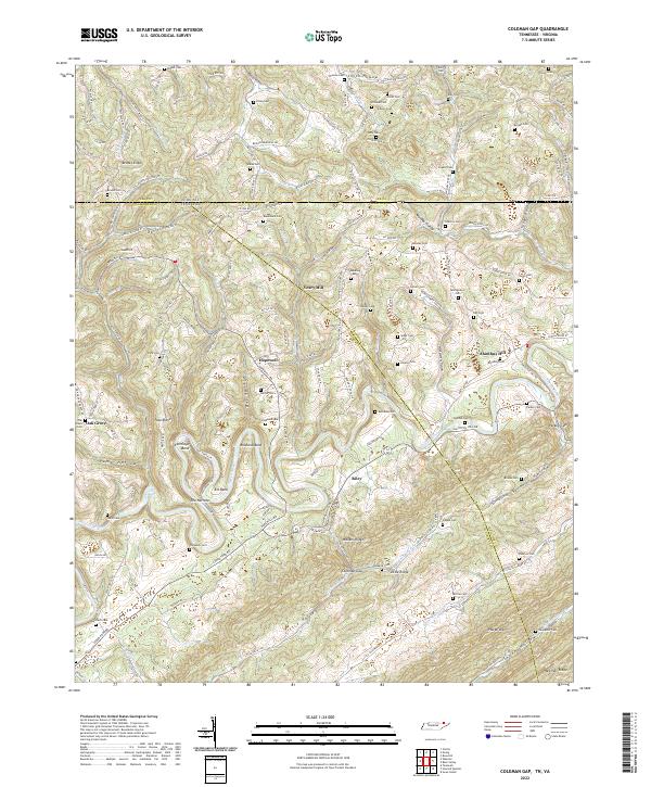 Coleman Gap, TN-VA — USGS 7.5-minute topo (2022)