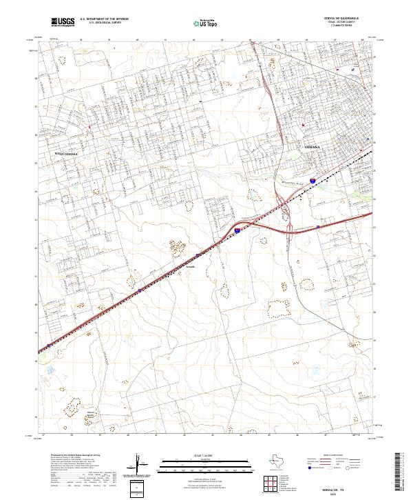 Odessa SW, TX — USGS 7.5-minute topo (2022)