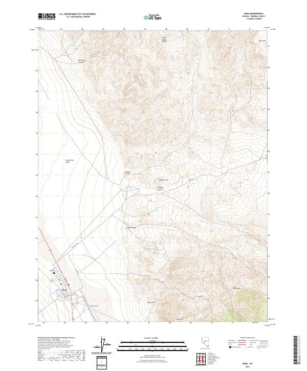 Mina, NV — USGS 7.5-minute topo (2021)