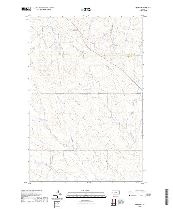 Red Buttes, MT — USGS 7.5-minute topo (2024)
