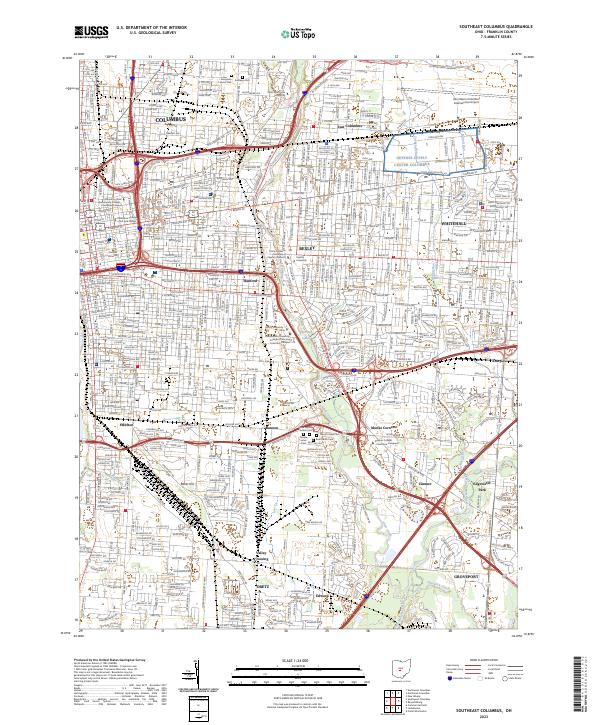 Southeast Columbus, OH — USGS 7.5-minute topo (2023)