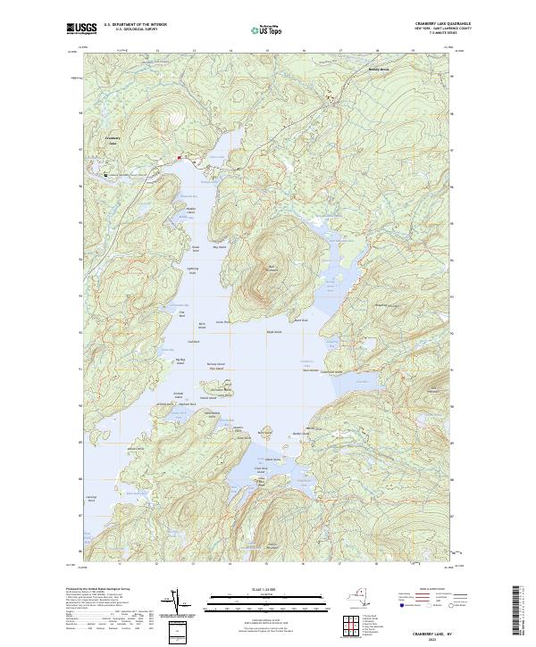 Cranberry Lake, NY — USGS 7.5-minute topo (2023)