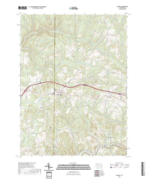Corsica, PA — USGS 7.5-minute topo (2023)